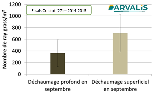 Figure 1 : Nombre de ray-grass levés par m2 selon le type d’outil