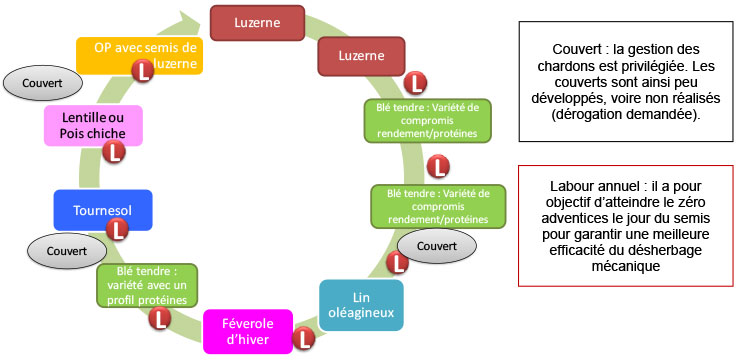 Figure 1 : Rotation du dispositif de Boigneville depuis la campagne 2019-2020