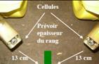 detection des rangs par emission d'ondes photoelectriques de part et d'autre du rang