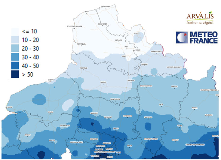 Cumuls de pluie du 7 avril au 2 mai 2022