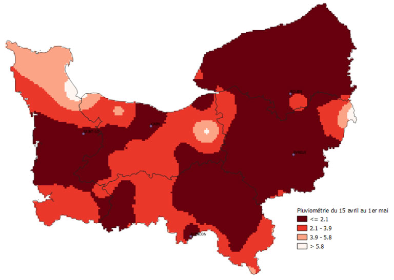 Pluviométrie 15 avril au 1er mai 2022