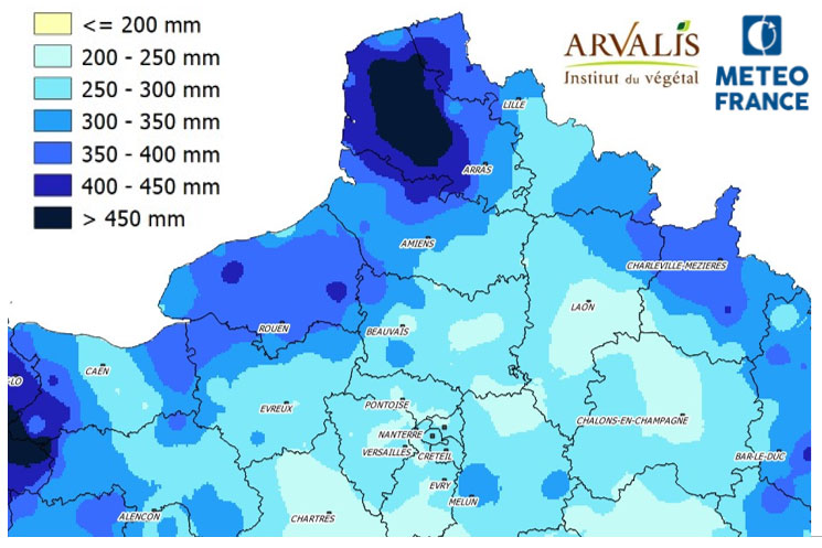 Pluies du 1er octobre 2021 au 15 février 2022