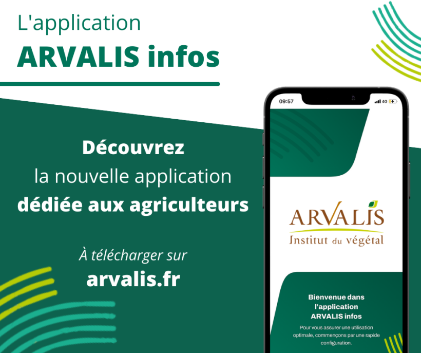 Nouvelle application ARVALIS infos téléchargeable gratuitement et librement sur le site web arvalis.fr depuis votre smartphone