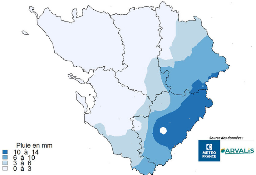 Carte 1 : Cumul de pluie sur la journée du 11/04/2026 