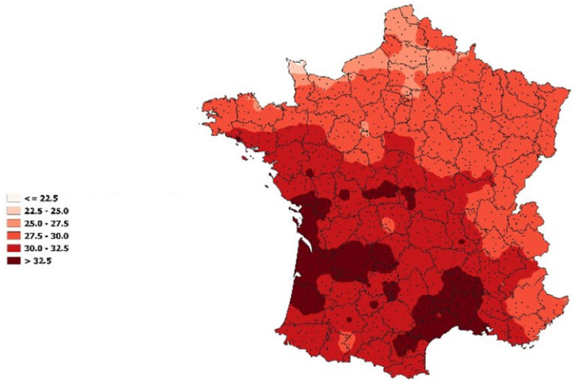 Carte 1 : Températures maximales prévues entre le 22 et le 28 mai 2026
