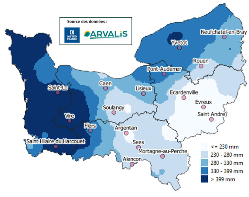 Carte 1 : Pluie cumulée du 1/09/25 au 25/01/26