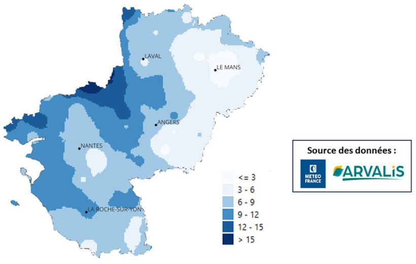 Carte 1 : Pluie cumulée (mm) du 1er au 17 avril 2026 