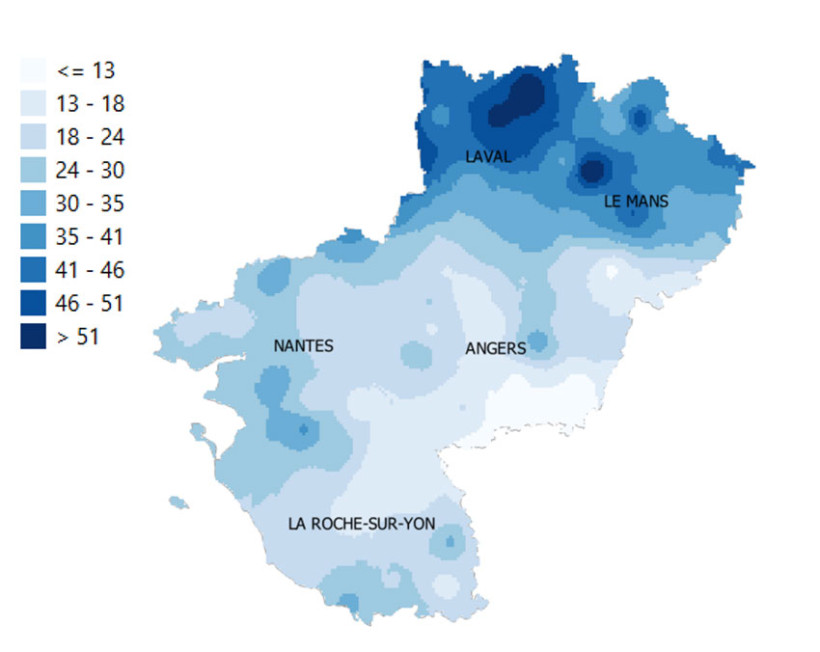 Carte 1 : Pluie cumulée entre le 20 mai 2026 et le 30 juin 2026 en mm