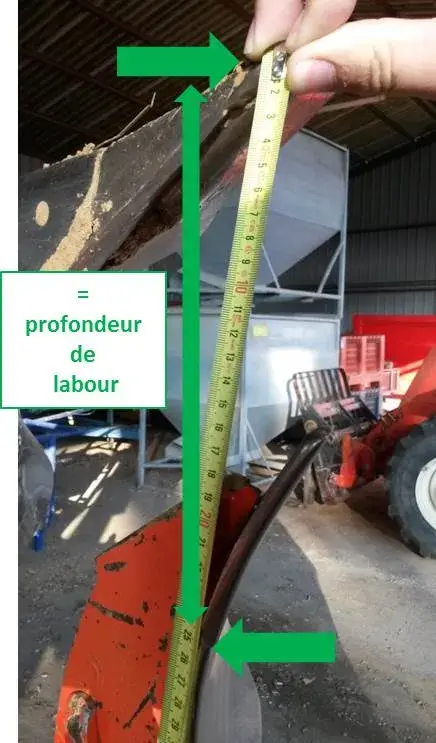 réglage profondeur de labour charrue