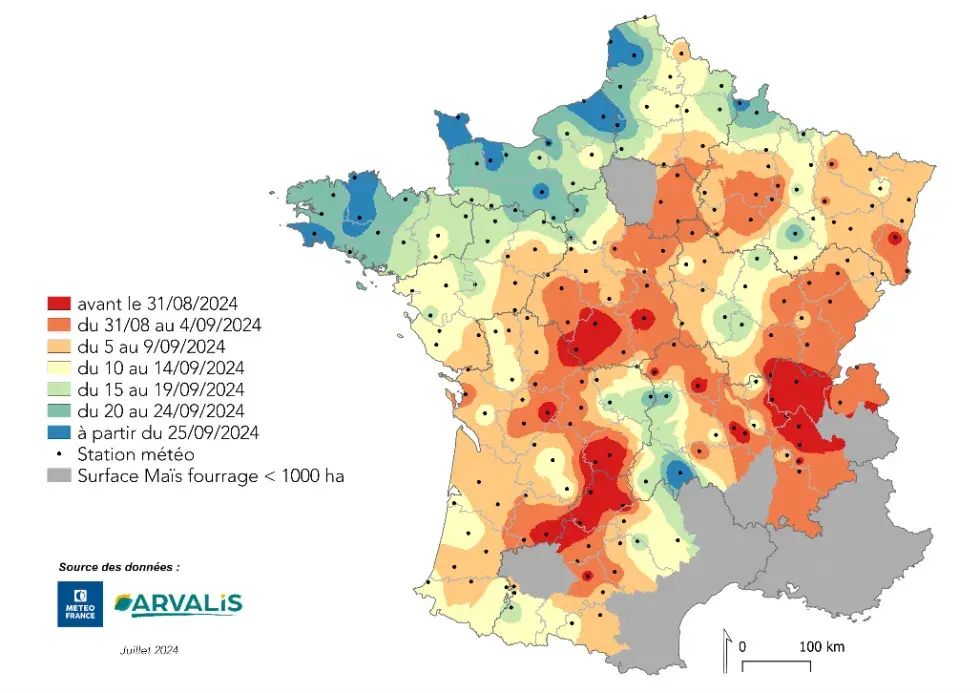 Estimation de la date de récolte pour le premier créneau de semis 2024 