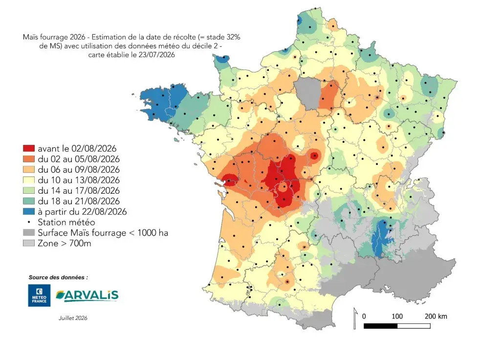 Estimation date de récolte MF 2026
