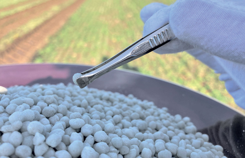 Un granulé d'azote dans une pince à épiler