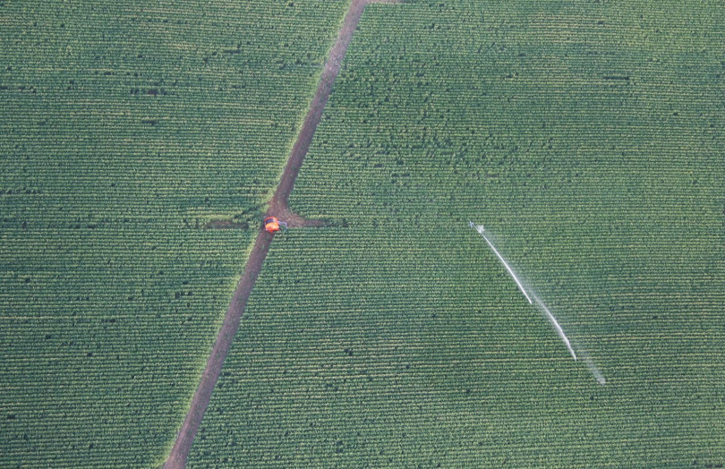 Irrigation du maïs dans le sud ouest en août 2025